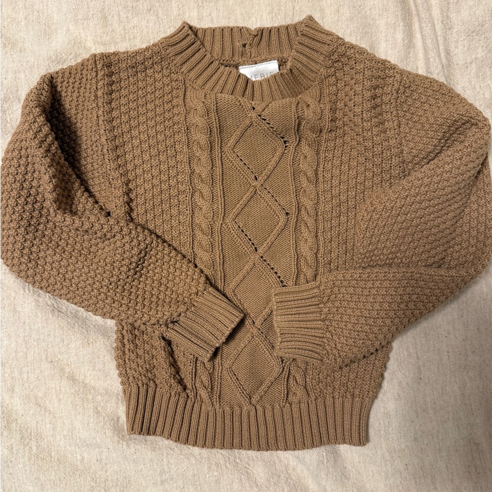 Cozy Tan Knit Sweater for Kids